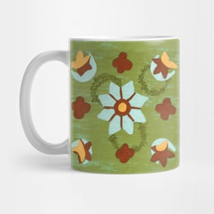 Flowers Abstract - Moss Green Mug